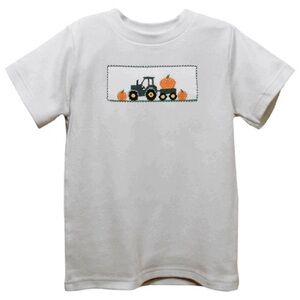 Smocked Tractor and Pumpkin Tee